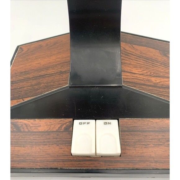 Vintage 18" MCM Desk Lamp 1979 Inter-World #402 Gooseneck Woodgrain/Metal Tested - Picture 7 of 16